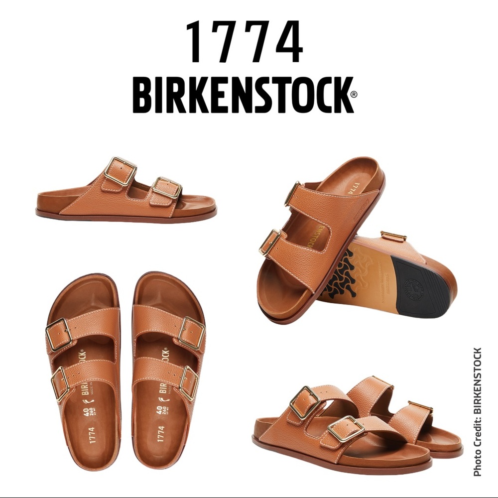 BIRKENSTOCK 1774 Natural Leather Arizona Avantgarde Cognac, Size 35 - New in Box